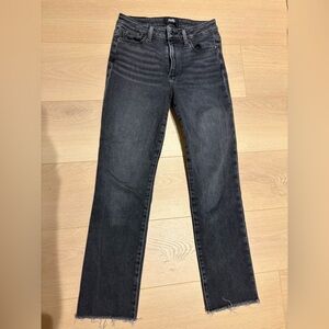 PAIGE Dark Gray/Black Women's Straight Leg Ankle Jeans